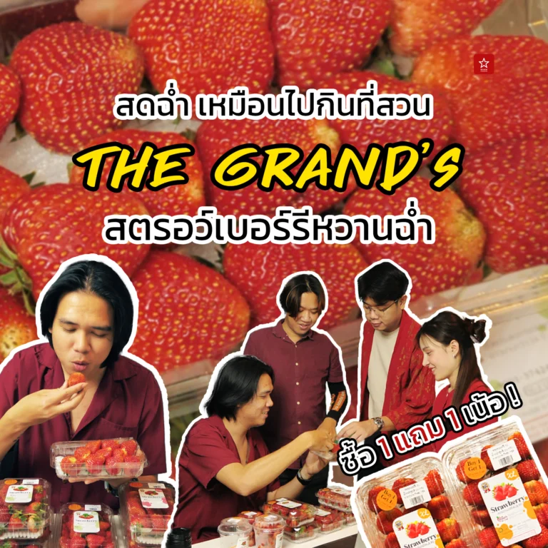 โปรสตรอว์เบอร์รี 1 แถม 1 จาก The Grand's (เดอะ แกรนส์)